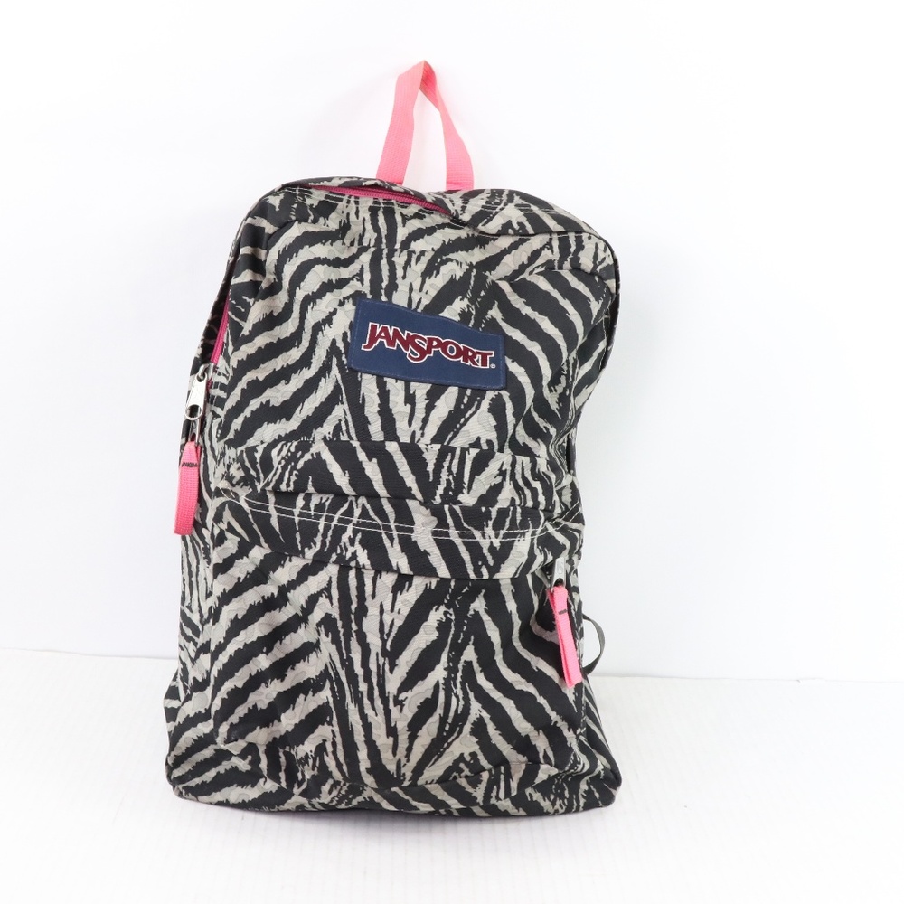 Vintage Jansport Zebra Striped Backpack Book Bag Gem